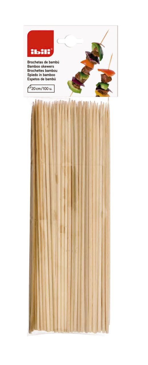 100 Brochetas De Bambu 20 Cms