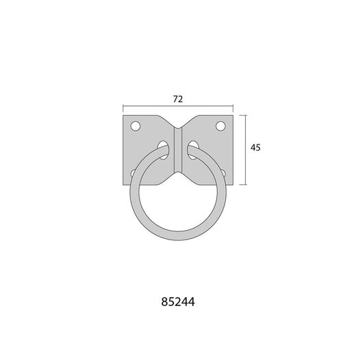 2 Placas Con Anilla Aparca Perros 70X5Mm  Cromadas