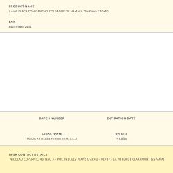 2 Unid. Placa Con Gancho Colgador De Hamaca 70X45Mm Cromo