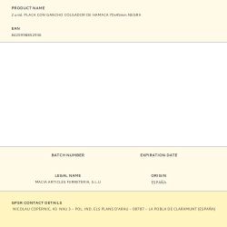 2 Unid. Placa Con Gancho Colgador De Hamaca 70X45Mm Negra