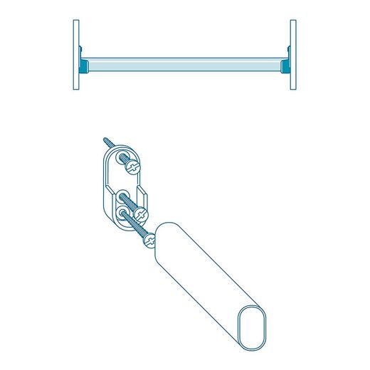 2 Unid. Soporte Armario Entre Paredes Ovalado Cromado Cintacor - Storplanet