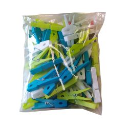 50 Pinzas De Plástico De Colores Varios 75 Mm