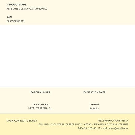 Abrebotes De Tenaza Inoxidable