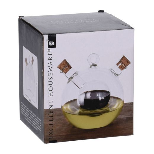 Aceitera Y Vinagrera De Cristal 2 En 1 350 Ml