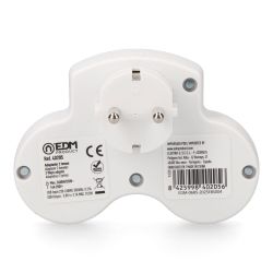 Adaptador 2 Tomas 2P+T Schuko Con 2 Usb (A + C), Blanco