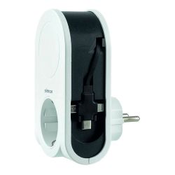 Adaptador 3 Conectores Usb + 1 Usb A + 1 Toma Schuko 16A 250 V~ Blanco