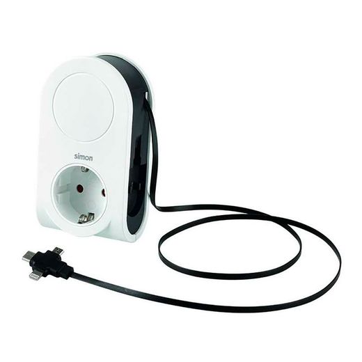 Adaptador 3 Conectores Usb + 1 Usb A + 1 Toma Schuko 16A 250 V~ Blanco