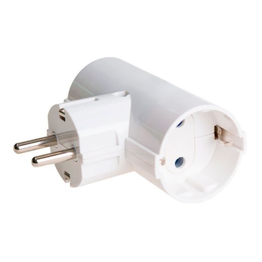 Adaptador Doble 2P+T Schuko 16A 250 V~  Blanco