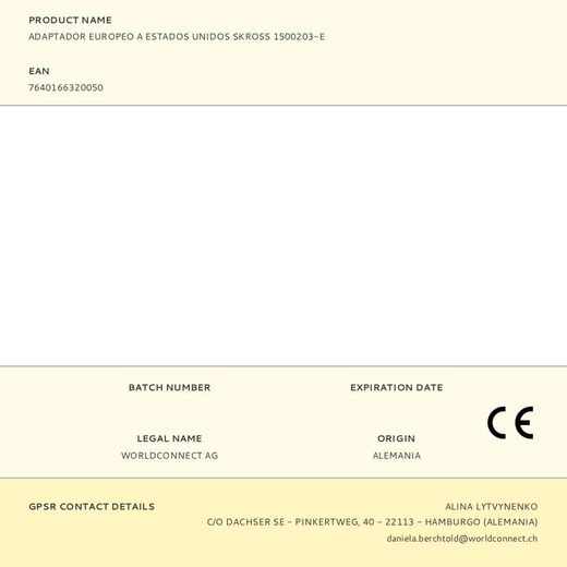 Adaptador Europeo A Estados Unidos Skross 1500203-E