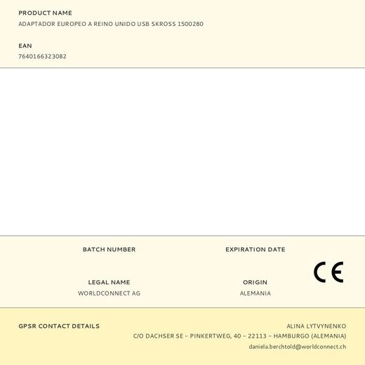 Adaptador Europeo A Reino Unido Usb Skross 1500280