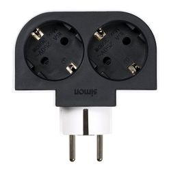Adaptador Giratorio Schuko 2 Tomas 16A 250 V~