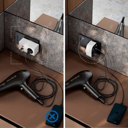 Adaptador Giratorio Schuko 2 Tomas 16A 250 V~