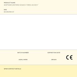 Adaptador Giratorio Schuko 3 Tomas 16A 250 V~