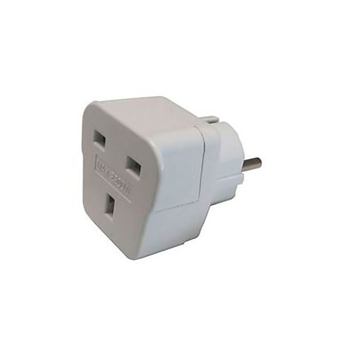 Adaptador Reino Unido A Europeo 13 A 250 V Blanco (Retractilado)