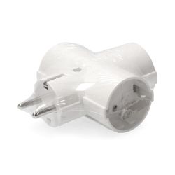 Adaptador Triple 2P+T, 16 A 250 V~, Blanco, Retractilado