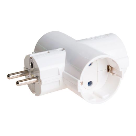Adaptador Triple 2P+T Schuko 16 A 250 V~  Blanco