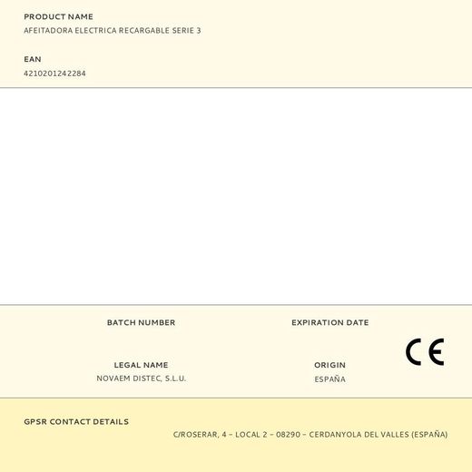 Afeitadora Electrica Recargable Serie 3