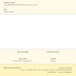 Agua Desmineralizada/ Destilada Botella 780 Ml