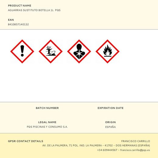Aguarras Sustituto Botella 1L  Pqs