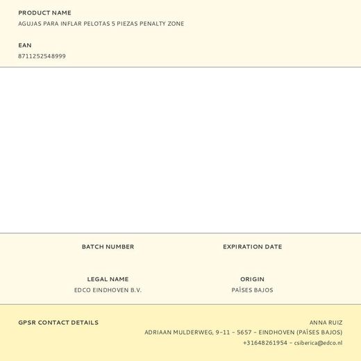 Agujas Para Inflar Pelotas 5 Piezas Penalty Zone