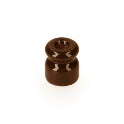 Aislador De Porcelana Para Cable Trenzado Marrón
