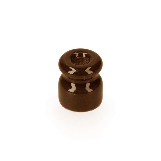 Aislador De Porcelana Para Cable Trenzado Marrón