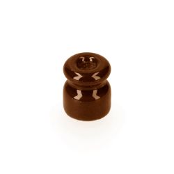 Aislador De Porcelana Para Cable Trenzado Marrón