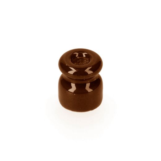 Aislador De Porcelana Para Cable Trenzado Marrón