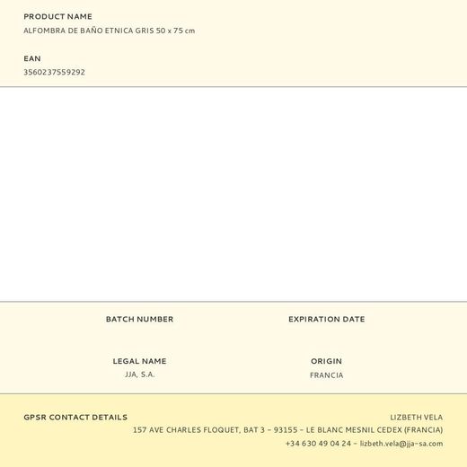 Alfombra De Baño Etnica Gris 50 X 75 Cm