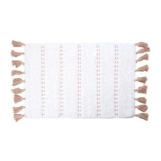 Alfombra De Baño 'Pom Pom' Marron 50 X 75 Cm