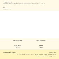 Alfombra De Ducha Interior Rectangular Antideslizante Mostaza 69 X 39 Cm