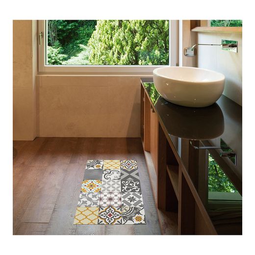 Alfombra Vinilica Croma Patch Gris-Ambar 45 X 75 Cm