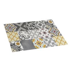Alfombra Vinilica Croma Patch Gris-Ambar 45 X 75 Cm