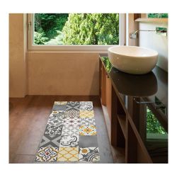 Alfombra Vinilica Croma Patch Gris-Ambar 50 X 110 Cm