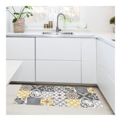 Alfombra Vinilica Croma Patch Gris-Ambar 50 X 110 Cm