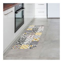 Alfombra Vinilica Croma Patch Gris-Ambar 50 X 140 Cm