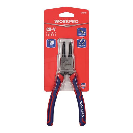 Alicates Curvos Arandelas Pro, Retención Exterior, 180 Mm