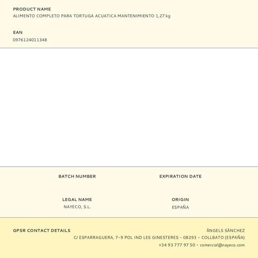 Alimento Completo Para Tortuga Acuatica Mantenimiento 1,27 Kg