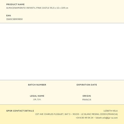 Almacenamiento Infantil Pink Castle 95,5 X 32 X 109 Cm