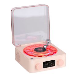 Altavoz Bluetooth En Forma De Tocadiscos, Con Reloj, Ruido Blanco Y Luz Rgb, Colores Surtidos