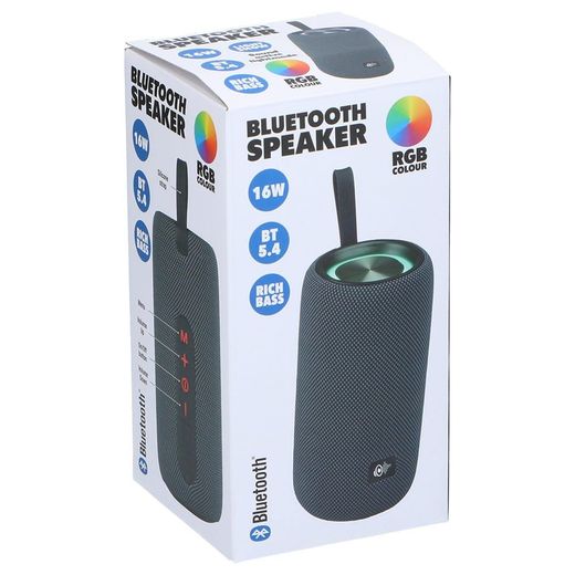 Altavoz Bluetooth Rgb 16 W, Ø8 X 16,8 Cm
