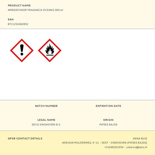 Ambientador Fragancia Oceano 300 Ml