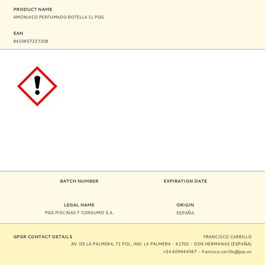 Amoniaco Perfumado Botella 1L Pqs