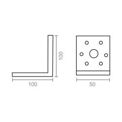 Angulo Pesante An13 Zincado 100 X 100 X 50 Mm