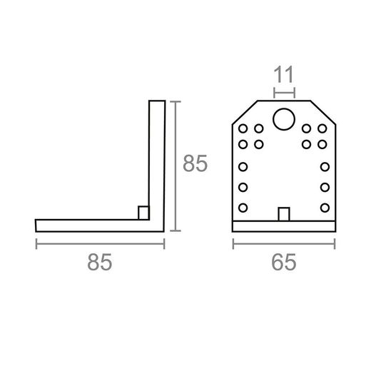 Ángulo Pesante An16 Zincado 85 X 85 X 65 Mm