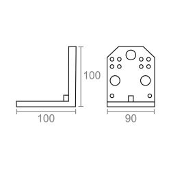Ángulo Pesante An17 Zincado 100 X 100 X 90 Mm