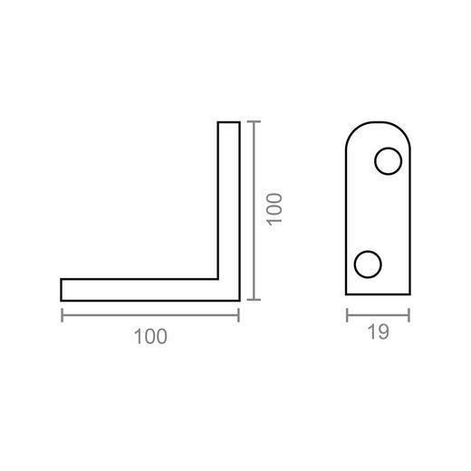 Angulo Refuerzo An01 Bicromatado 100 X 100 X 19 Mm