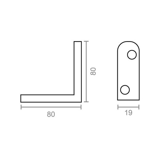Angulo Refuerzo An01 Bicromatado 80 X 80 X 19 Mm