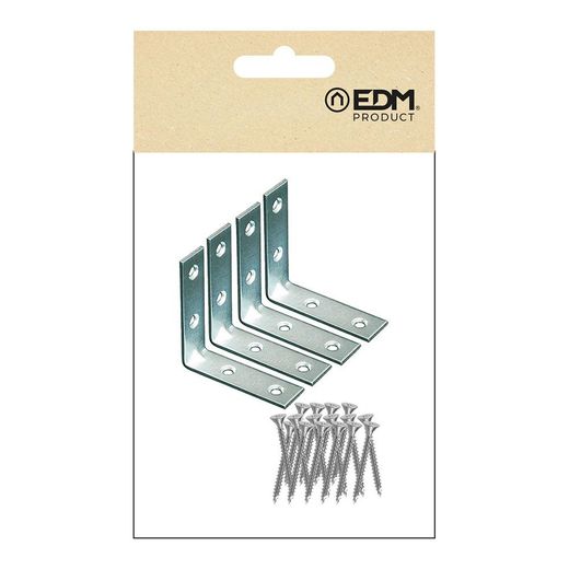 Ángulo Refuerzo An02, Acero Zincado, 20 X 20 X 15 Mm. 4 Unidades