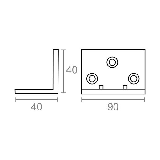 Angulo Refuerzo An09 Zincado 40 X 40 X 90 Mm